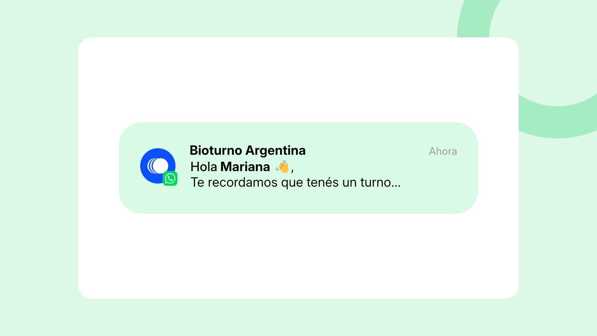 Recordatorios automáticos de turnos por WhatsApp en Bioturno
